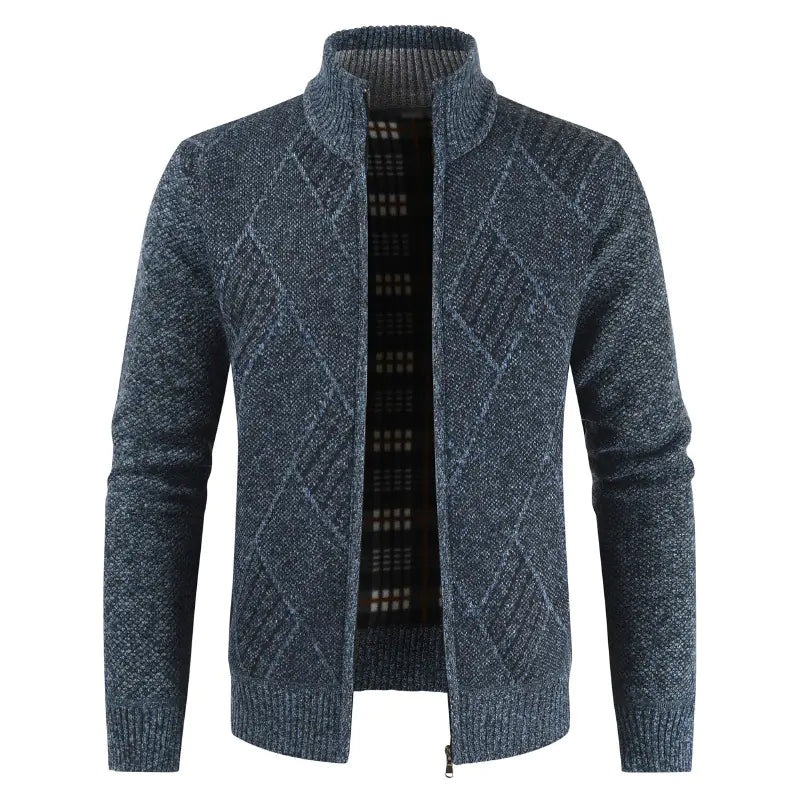Stand Collar Knit Sweater Plus Velvet Cardigan Jacket