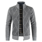 Stand Collar Knit Sweater Plus Velvet Cardigan Jacket