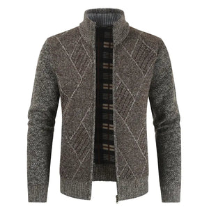 Stand Collar Knit Sweater Plus Velvet Cardigan Jacket