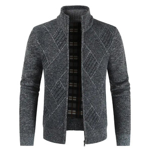Stand Collar Knit Sweater Plus Velvet Cardigan Jacket